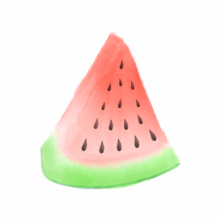 Hand drawn Watermelon isolated, watercolor painting on white background. Summer juicy sweet vegan tasty food. Tropical background for wedding design, wrapping, textiles, ornate and greeting cardsの写真素材