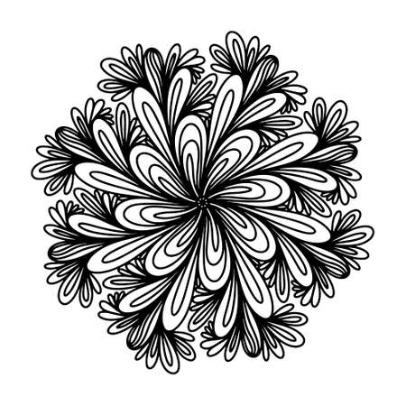 Floral mandalas for coloring book. decorative round ornaments. Doodle unusual flower shape. Oriental vector, Anti-stress therapy patterns. Weave design elements. Cute hand drawn Yoga Vectorのイラスト素材