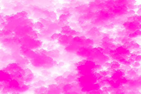 Hand drawn watercolor sky and clouds, abstract watercolor background. Hand painted Pink clouds, red and pink sunset. Korean, kawaii wallpaper. Texture background, swirl, twirl, twist, bangの写真素材