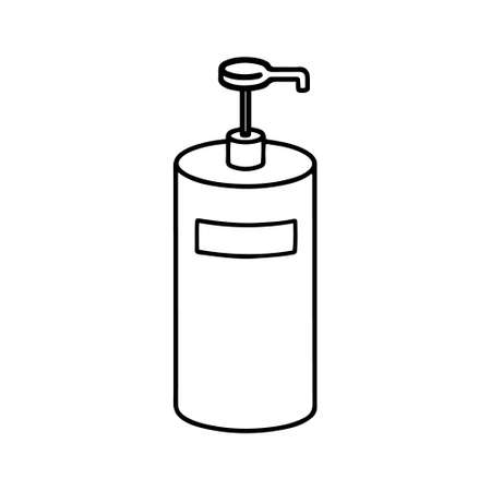 Hand drawn bottle of hair care product for hairdresser isolated on white background. Doodle hair dye, shampoo, Hair Mask, balm, conditioner, lotion for man and women. Scribble adults and kids coloringのイラスト素材