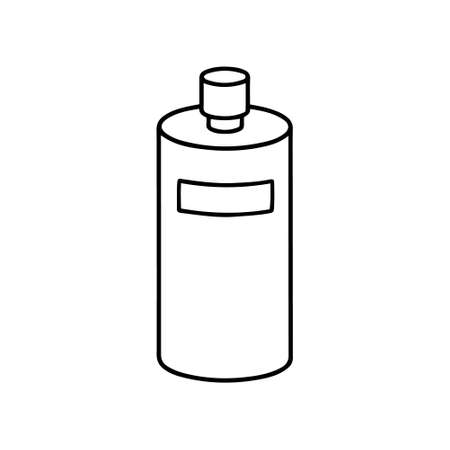 Hand drawn bottle of hair care product for hairdresser isolated on white background. Doodle hair dye, shampoo, Hair Mask, balm, conditioner, lotion for man and women. Scribble adults and kids coloringのイラスト素材
