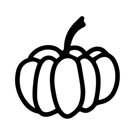 Vector halloween pumpkin clipart isolated on white background icon. Funny, cute illustration for seasonal design, textile, decoration kids playroom or greeting card. Hand drawn prints and doodles.のイラスト素材