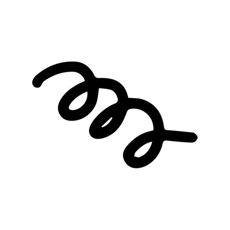 Curls abstract scribble with hand drawn line. Simple doodle elements for decoration in design. Isolated sketch on white background. vector illustration for artのイラスト素材