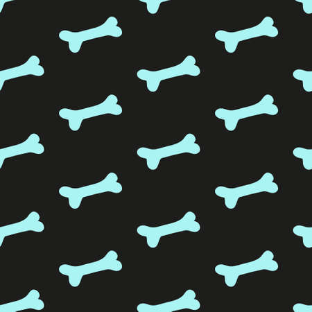 Skeleton, seamless pattern on black background. Halloween bones pattern background. Vector illustration for seasonal design, textile, decoration or greeting card. Hand drawn prints and doodles.のイラスト素材