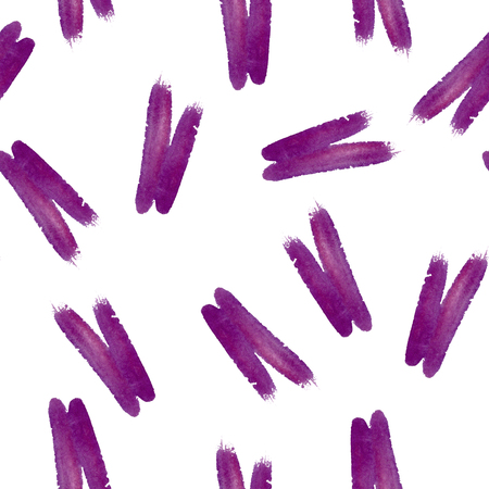 Watercolor purple brush strokes seamless pattern. Hand drawn abstract texture backgroundの写真素材