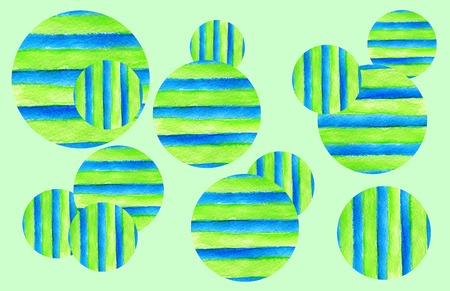 Watercolor texture background . Hand drawn colorful circles and stripesの写真素材
