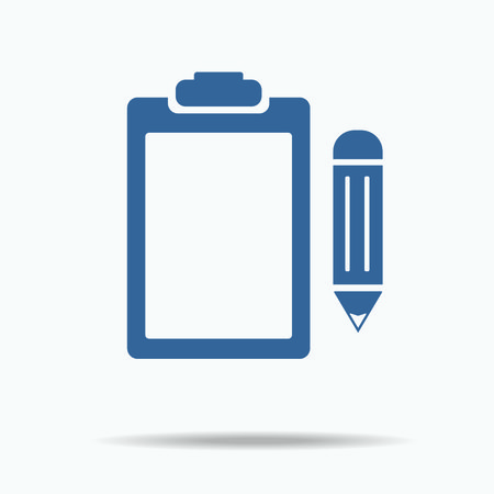 medical report, blue clipboard flat icon, vector illustration., One of set web icons.のイラスト素材
