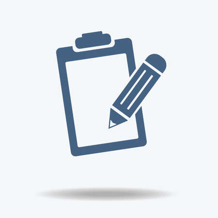 medical report, blue clipboard flat icon, vector illustration., One of set web icons.のイラスト素材