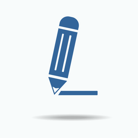Pencil icon. Single flat icon on, white background. vector illustration., One of set web iconsのイラスト素材