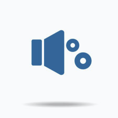 blue speaker icon, Single flat icon on, white background. vector illustration., One of set web iconsのイラスト素材