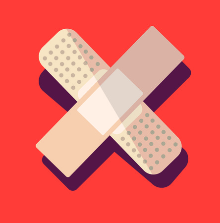 illustration of medical  plaster, patch, finger tapeのイラスト素材