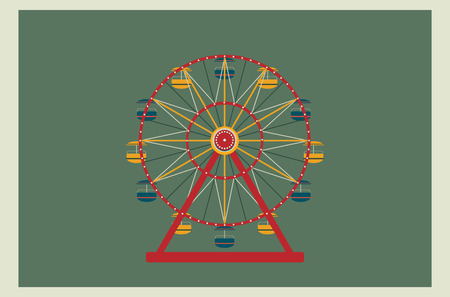 Ferris wheel vector illustration. Element for your design. Poster or wallpaper use. One of amusement park series.のイラスト素材