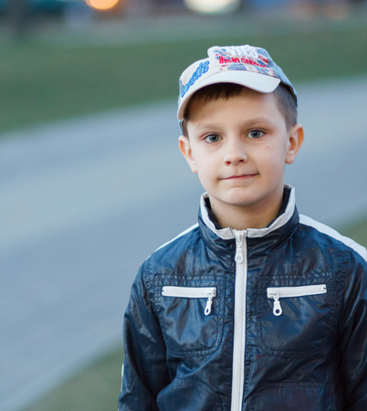 boy on evening walkのeditorial素材