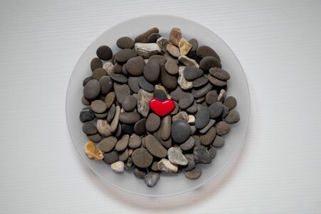 heart on the background of stoneの写真素材