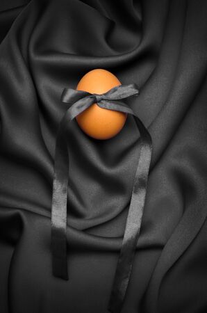 easter egg on black backgroundの写真素材