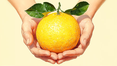 Jew's hands with citrons. Etrog - a symbol of the holiday of Sukkot in the Jewish calendarの素材
