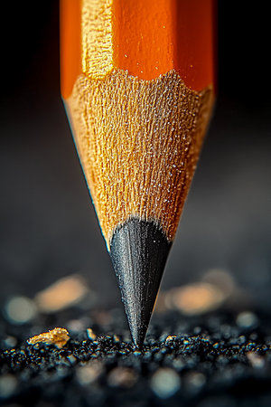 Pencil tip sharpened before drawingの素材