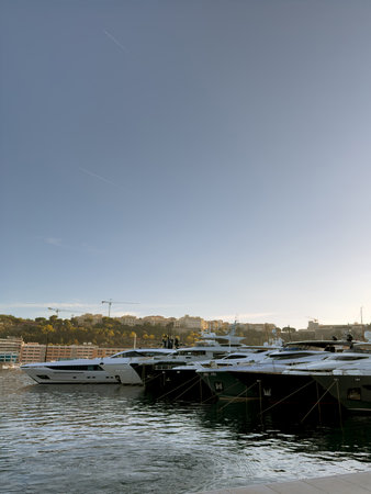 Yacht marina. Monaco. Luxury and wealth in the modern world.