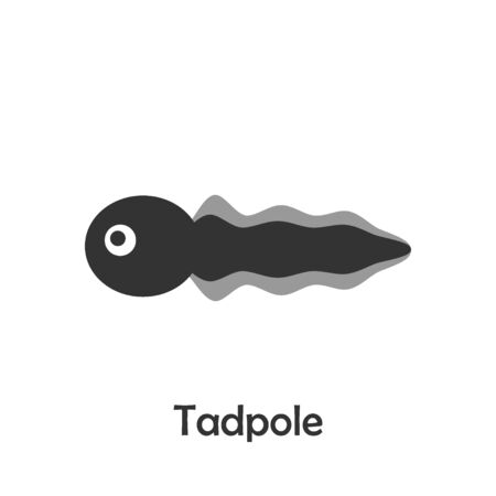 Tadpole in cartoon style, pond card for kid, preschool activity for children, vector illustrationのイラスト素材