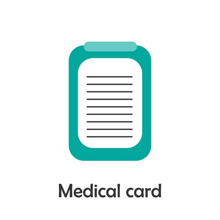Medical card in cartoon style, medical card for kid, preschool activity for children, vectorのイラスト素材