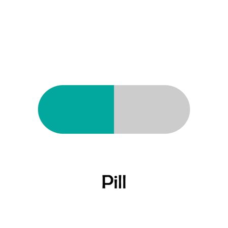 Pill in cartoon style, medical card for kid, preschool activity for children, vectorのイラスト素材