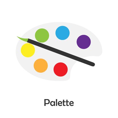 Palette in cartoon style, school card for kid, preschool activity for children, vectorのイラスト素材