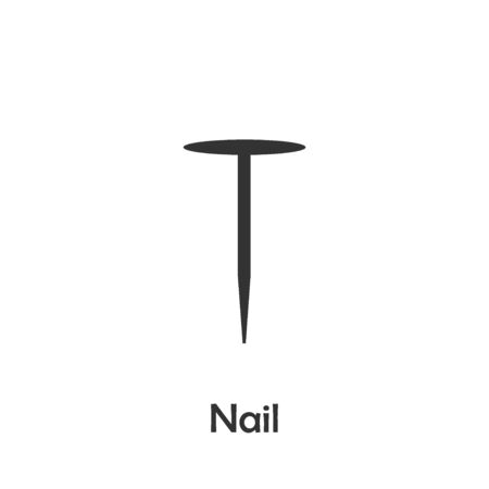 Nail in cartoon style, construction card for kid, preschool activity for children, vectorのイラスト素材