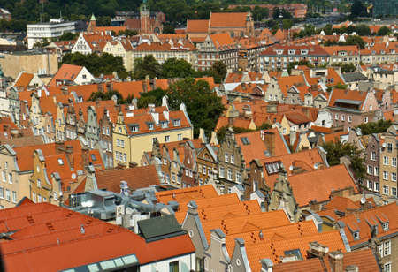 Gdansk, Poland. Old town - panoramic view from City Hall tower.のeditorial素材
