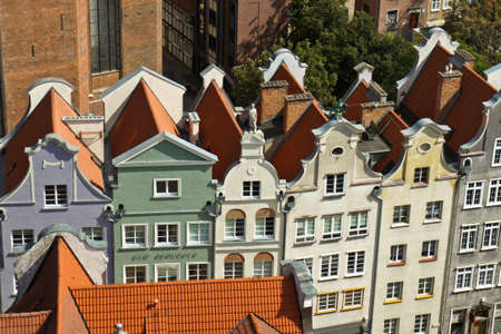 Gdansk, Poland. Old town - panoramic view from City Hall tower.のeditorial素材
