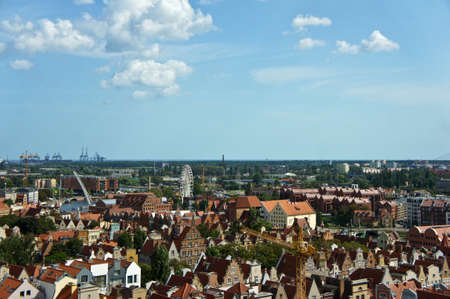 Gdansk, Poland. Old town - panoramic view from City Hall tower.のeditorial素材