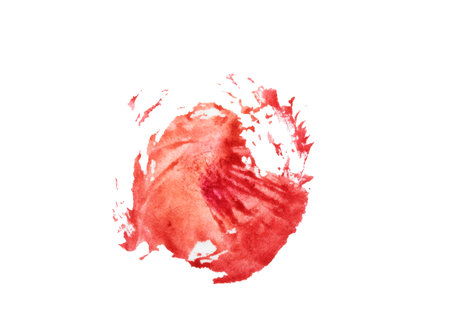 Abstract watercolor blood spots, stains isolated on white backgroundの写真素材