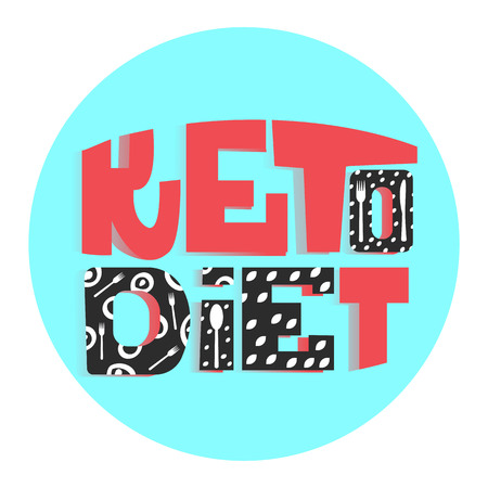 Ketogenic diet. The slogan of healthy eating. Lettering. Colorful colors. For badge, t-shirt, labelのイラスト素材