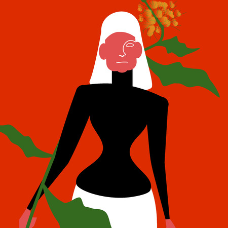 Vector illustration of woman model. At the age of. Flat style. For web, magazine, advertising, bannerのイラスト素材
