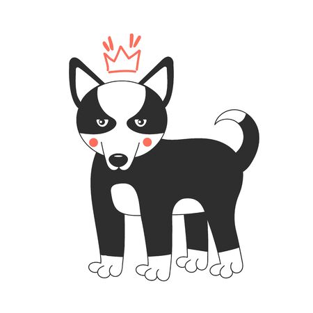 Children illustration dog husky breed. Isolated vector character.のイラスト素材