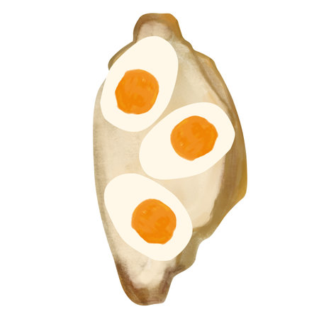 Watercolor food illustration, sandwich with bruschetta and eggs. Healthy eating, snacks isolated on white background. Flat food illustrationの写真素材