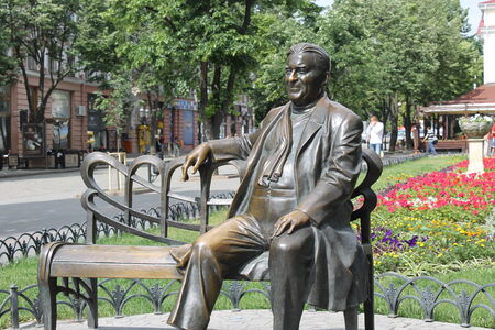 Monument to Leonid Utyosov in Odessaの写真素材