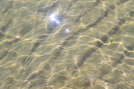 sandy bottom of the sea in pure waterの写真素材
