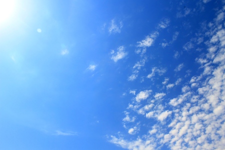 white clouds in the blue skyの写真素材