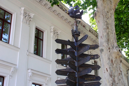 City pointer in Odessaの写真素材