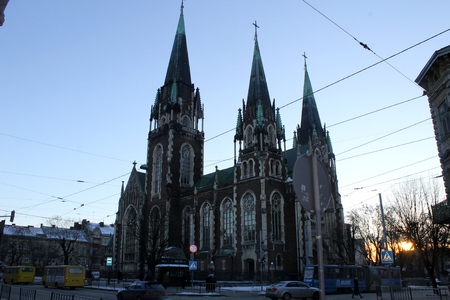 Church of Saints Olha and Elizabeth in Lvivのeditorial素材