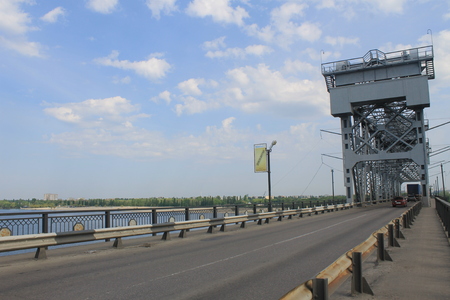 Bridge across the Dnieper Riverの写真素材