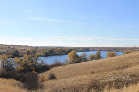 Dnieper river at autumnの写真素材