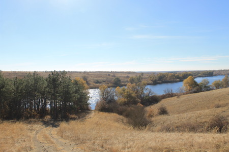 Dnieper river at autumnの写真素材