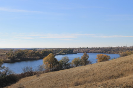 Dnieper river at autumnの写真素材