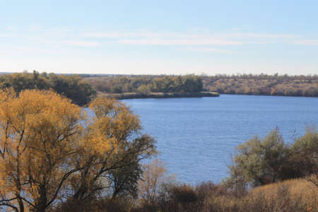 Dnieper river at autumnの写真素材