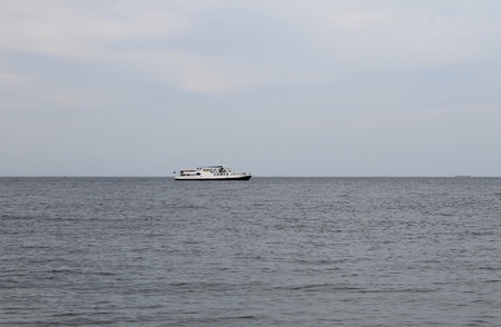 Ship in seaの写真素材