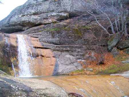 Small mountain waterfallの写真素材