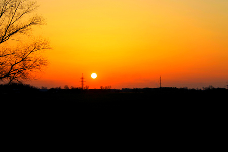 Sunset in the countrysideの写真素材
