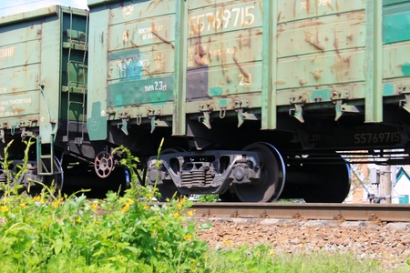 KREMENCHUG, UKRAINE - MAY 2, 2016: Freight trainのeditorial素材
