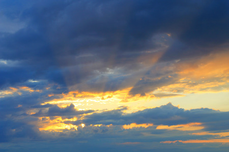 Sunset in skyの写真素材